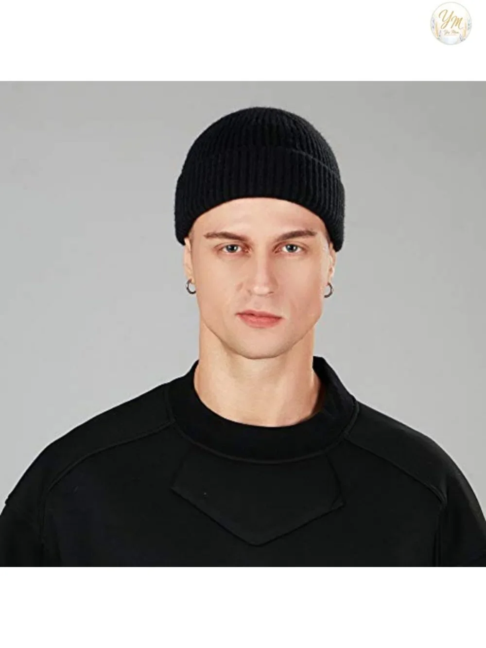 Wool Fisherman Beanie Winter Knit Skull Cap Cuffed Short Watch Hat